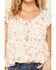 Image #3 - Ash & Violet Women's Boot Barn Exclusive Floral Print Tie Front Tiered Blouse, Ivory, hi-res