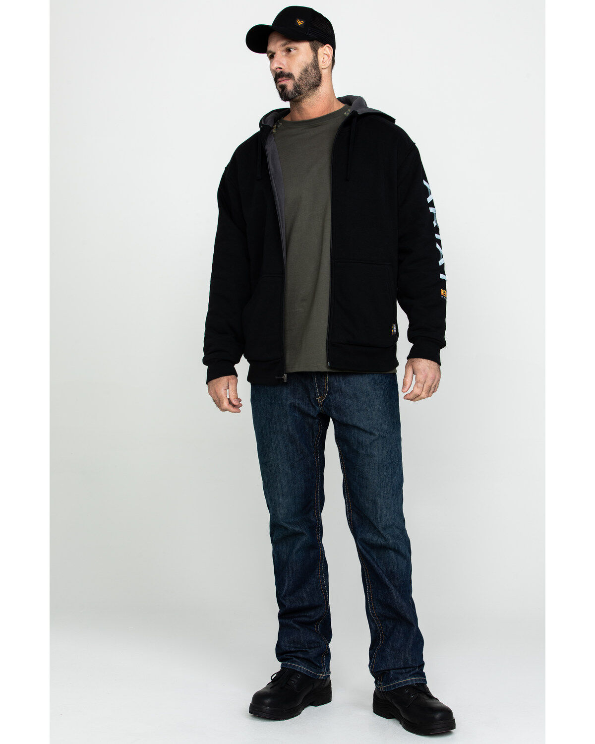 Image #6 - Ariat Men's Rebar All-Weather Full Zip Work Hoodie, , hi-res