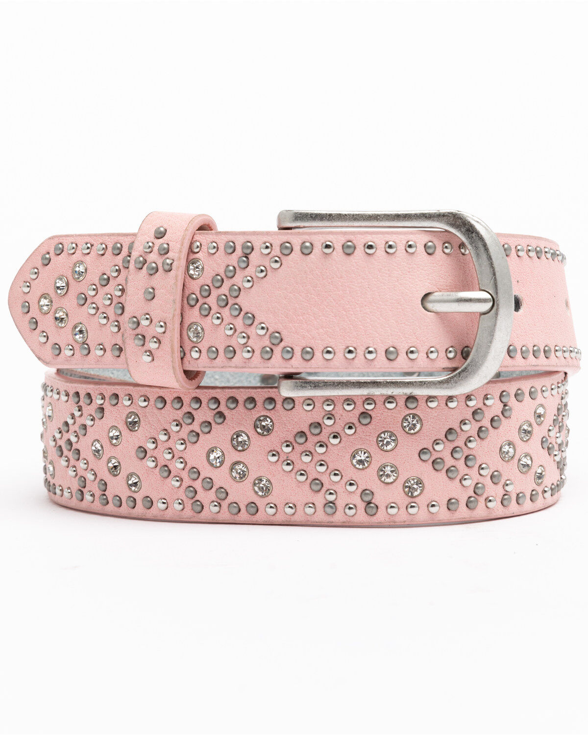 Girls Belt Black Pink Glitter Stars Rivets Rhinestones Small Medium New 