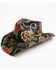 Shyanne Women's Natural Tainted Love Rose Print Straw Western Hat, Black, hi-res