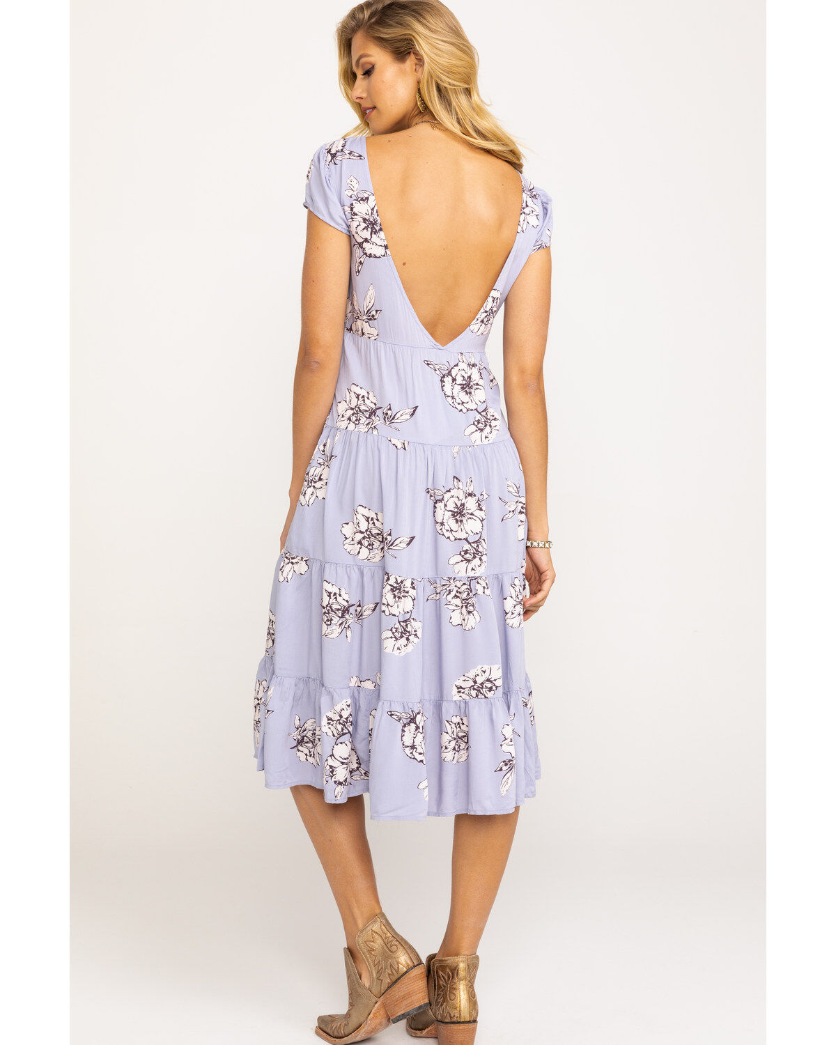 free people rita tiered midi dress