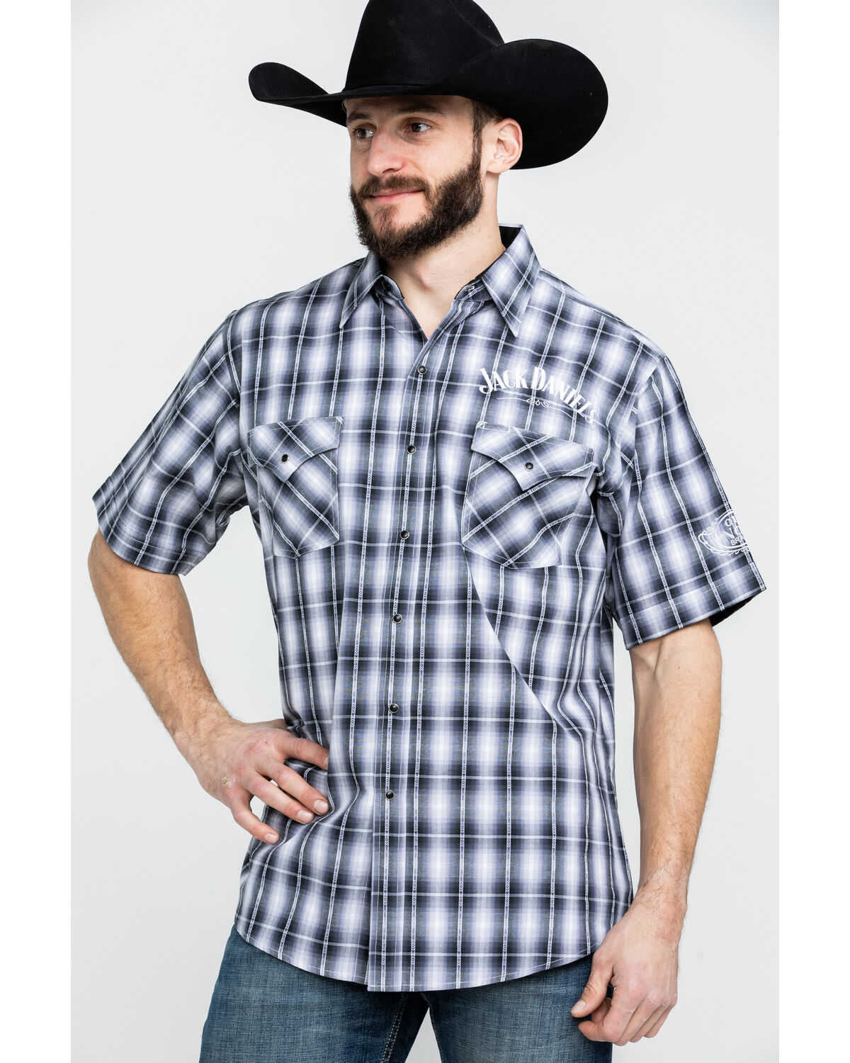 Image #5 - Jack Daniel's Men's Textured Plaid Print Short Sleeve Western Shirt, , hi-res