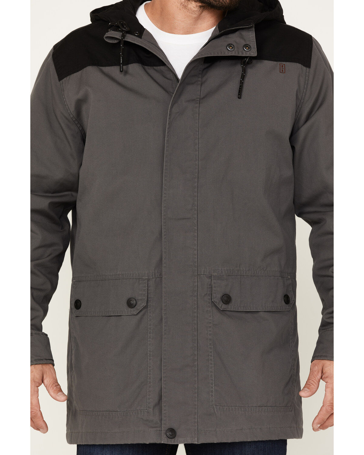 Image #3 - Brothers and Sons Men's Cruiser Waxed Canvas Hooded Jacket, Charcoal, hi-res