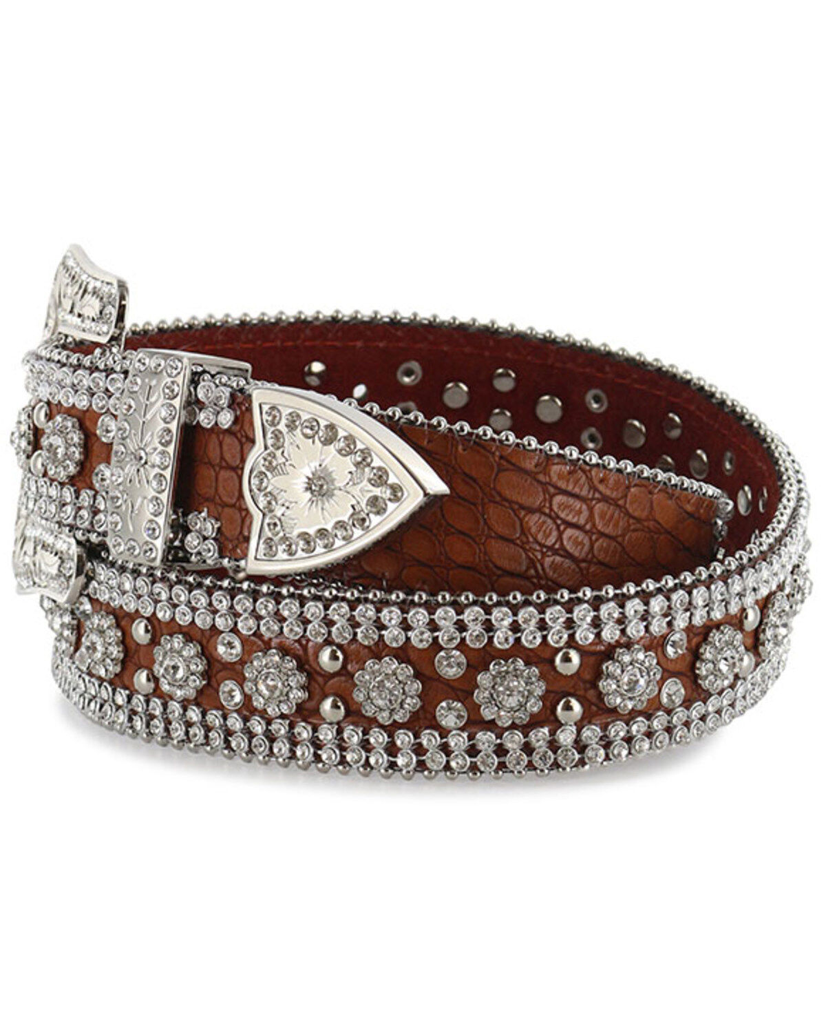 Image #4 - Angel Ranch Women's Rhinestone Faux Gator Belt, , hi-res
