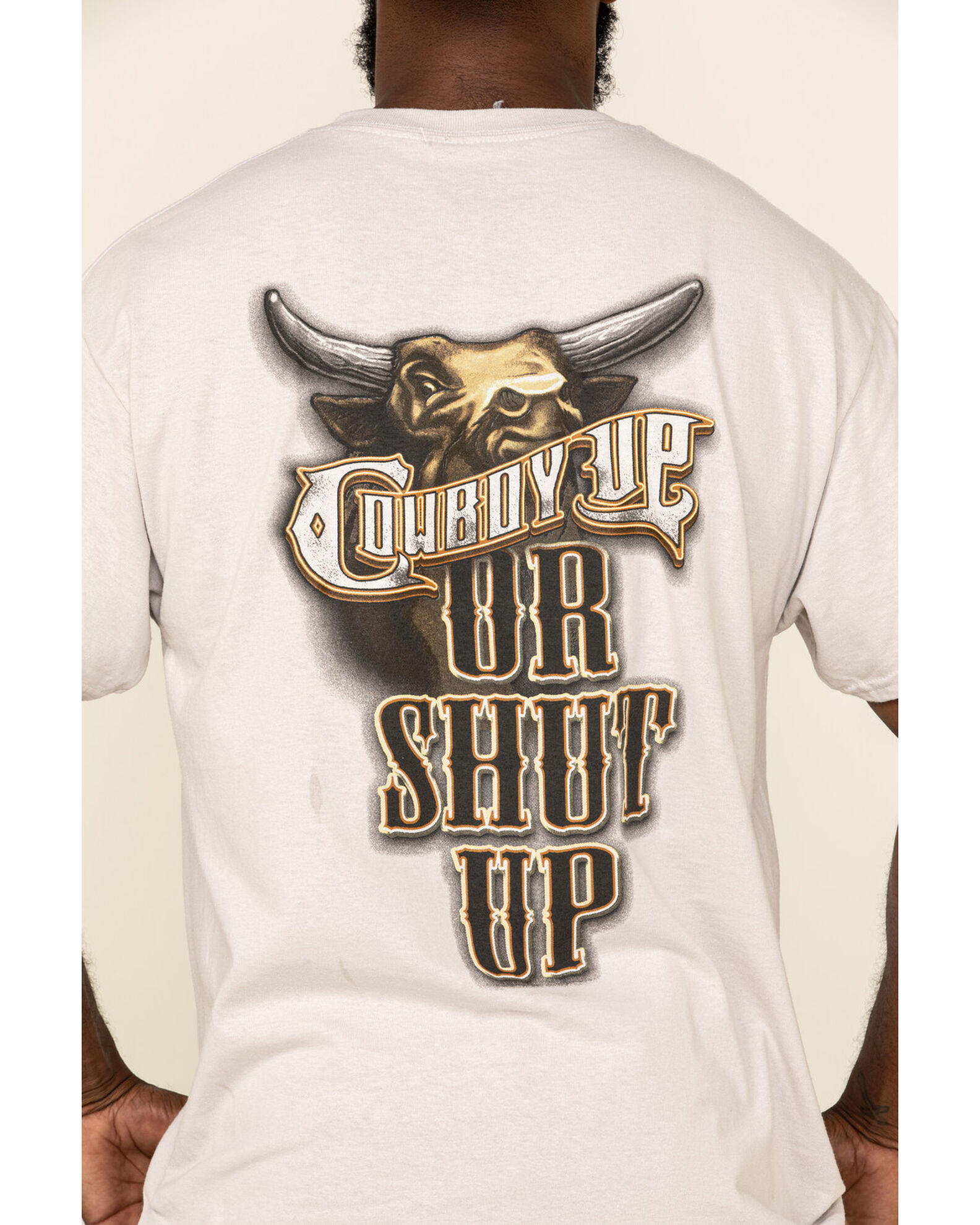 Cowboy Up Men's or Shut Short Sleeve Graphic T-Shirt