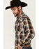 Image #2 - Roper Men's Embroidered Yoke Plaid Print Long Sleeve Snap Western Shirt, Multi, hi-res