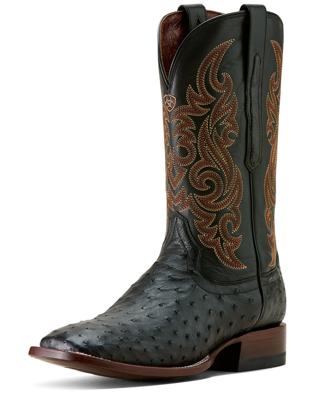 Image #3 - Ariat Men's Exotic Full Quill Ostrich Classic Cash Western Boots - Broad Square Toe, Black, hi-res