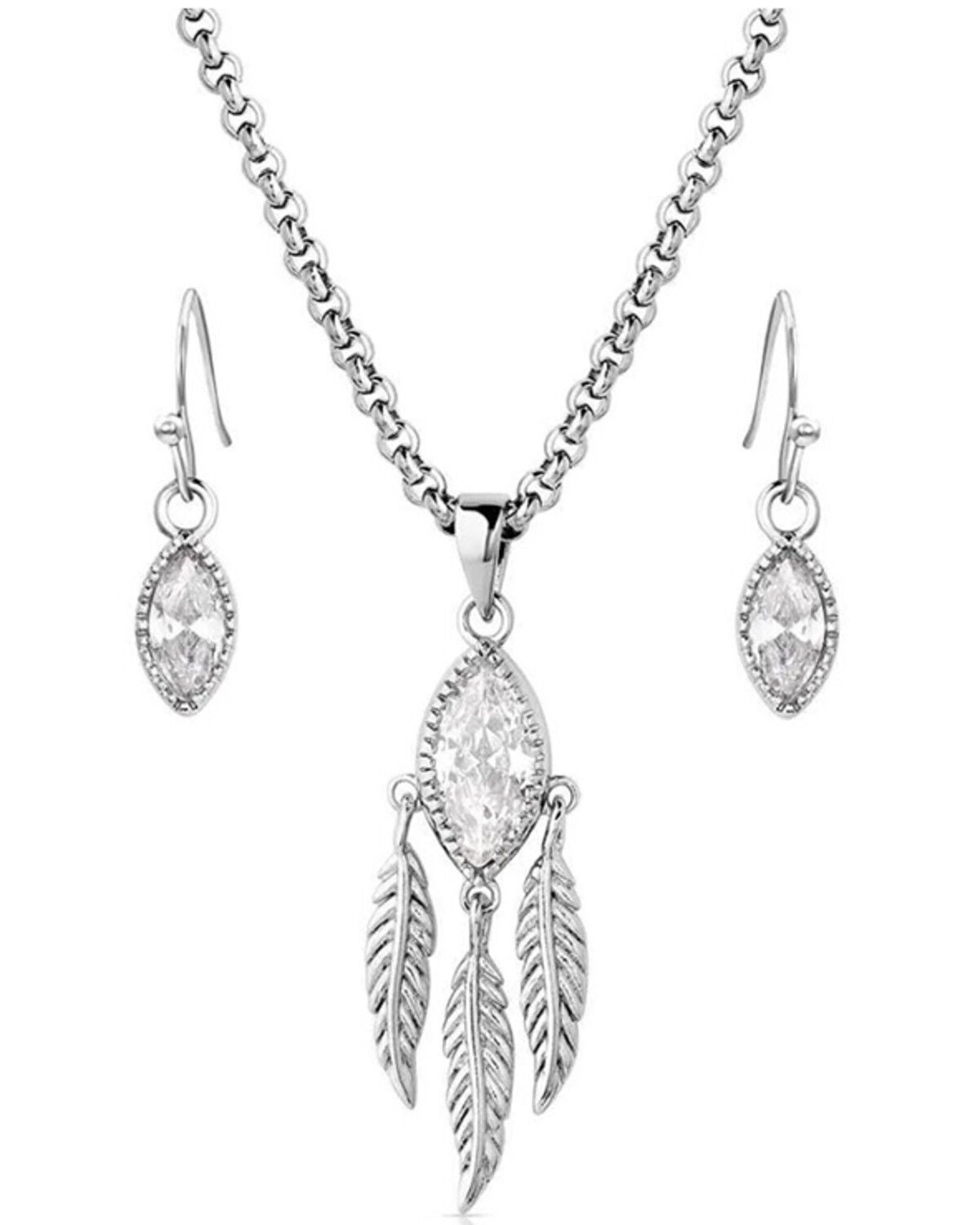 Montana Silversmiths Women's Catching Light Jewelry Set - 2 Piece, Silver, hi-res