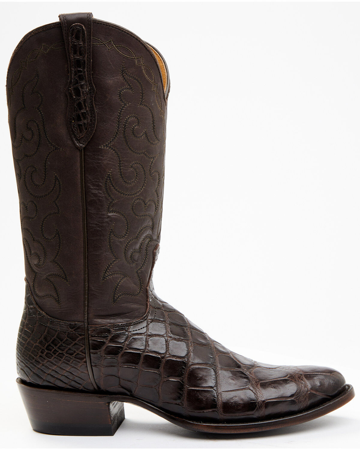 Image #2 - Cody James Men's Exotic American Alligator Western Boots - Round Toe, Chocolate, hi-res