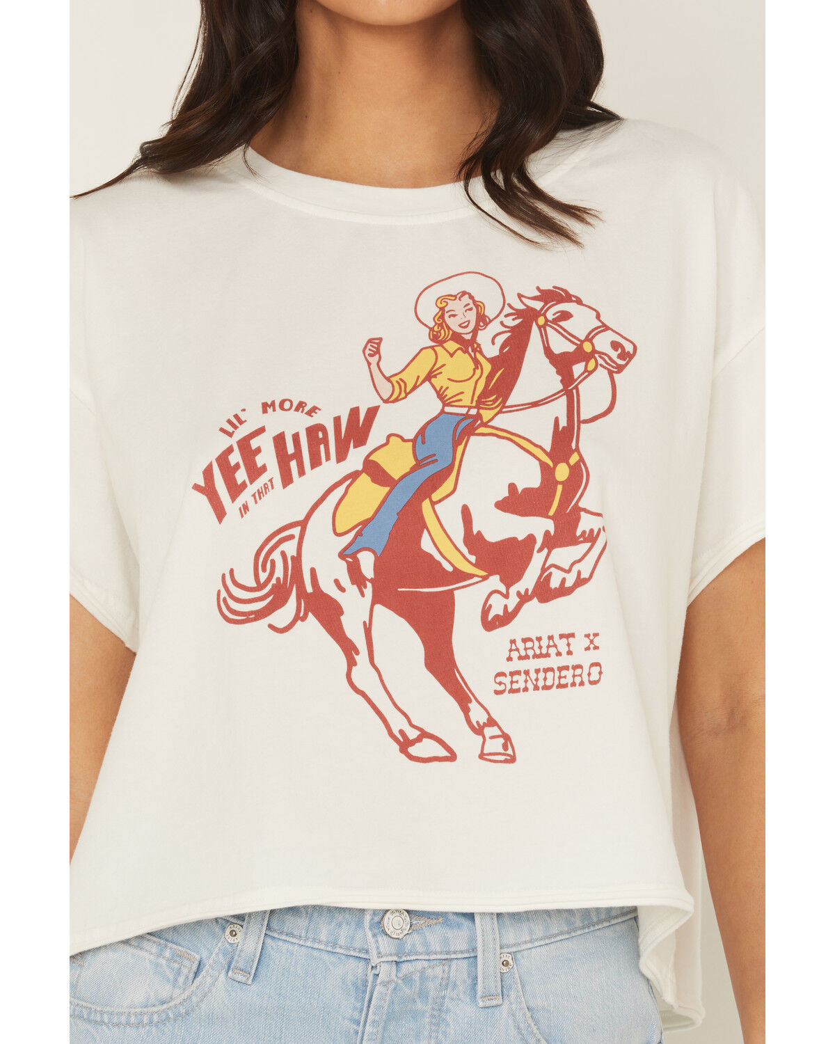 Image #3 - Ariat X Sendero Women's Yeehaw Short Sleeve Graphic Tee, White, hi-res