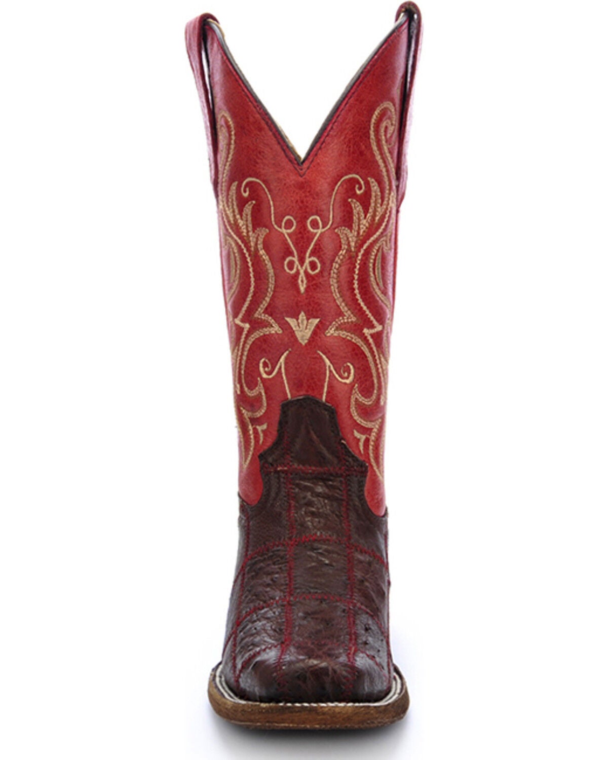 ostrich patchwork boots