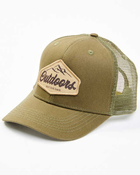 Brothers and Sons Men's Outdoors Don't Look Back Patch Mesh-Back Ball Cap , Olive, hi-res