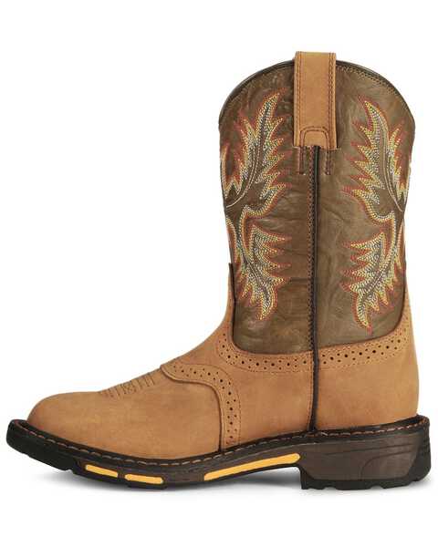 Image #3 - Ariat Boys' WorkHog® Western Boots - Round Toe, Aged Bark, hi-res