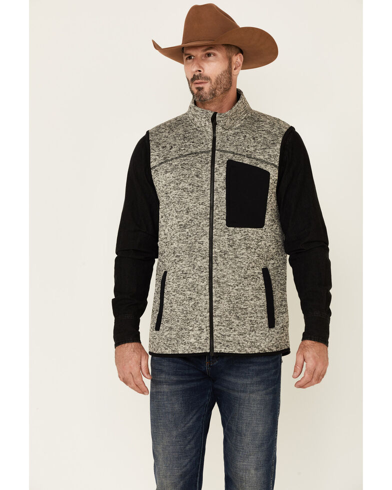 Cody James Men's Quest Contrast Pocket Sweater Knit Zip-Front Vest , Cream, hi-res