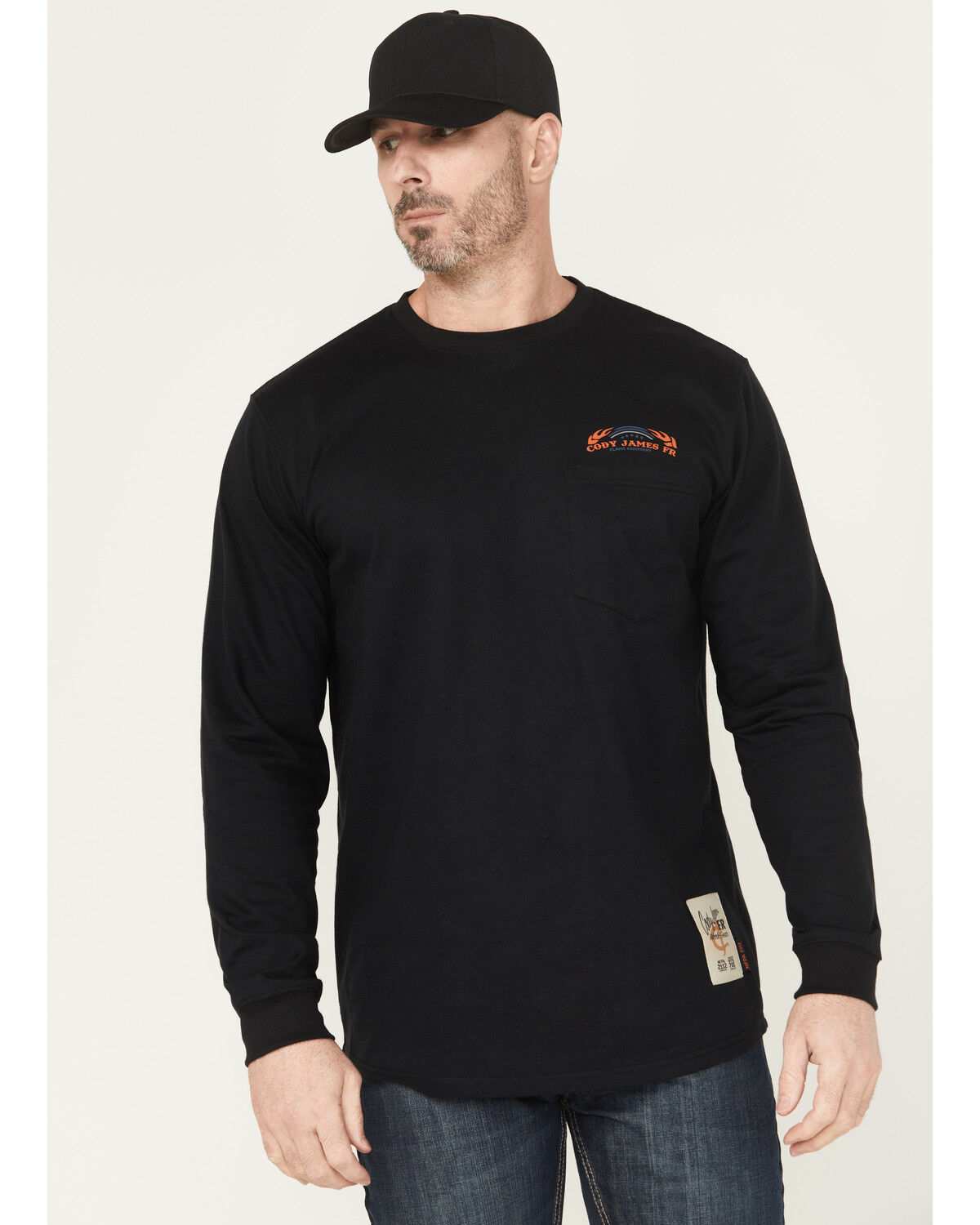 Image #2 - Cody James Men's FR Bull Long Sleeve Graphic Work T-Shirt, Black, hi-res