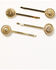 Image #1 - Shyanne Women's Western Muse Concho Bobby Pin Set - 4 Piece, Gold, hi-res