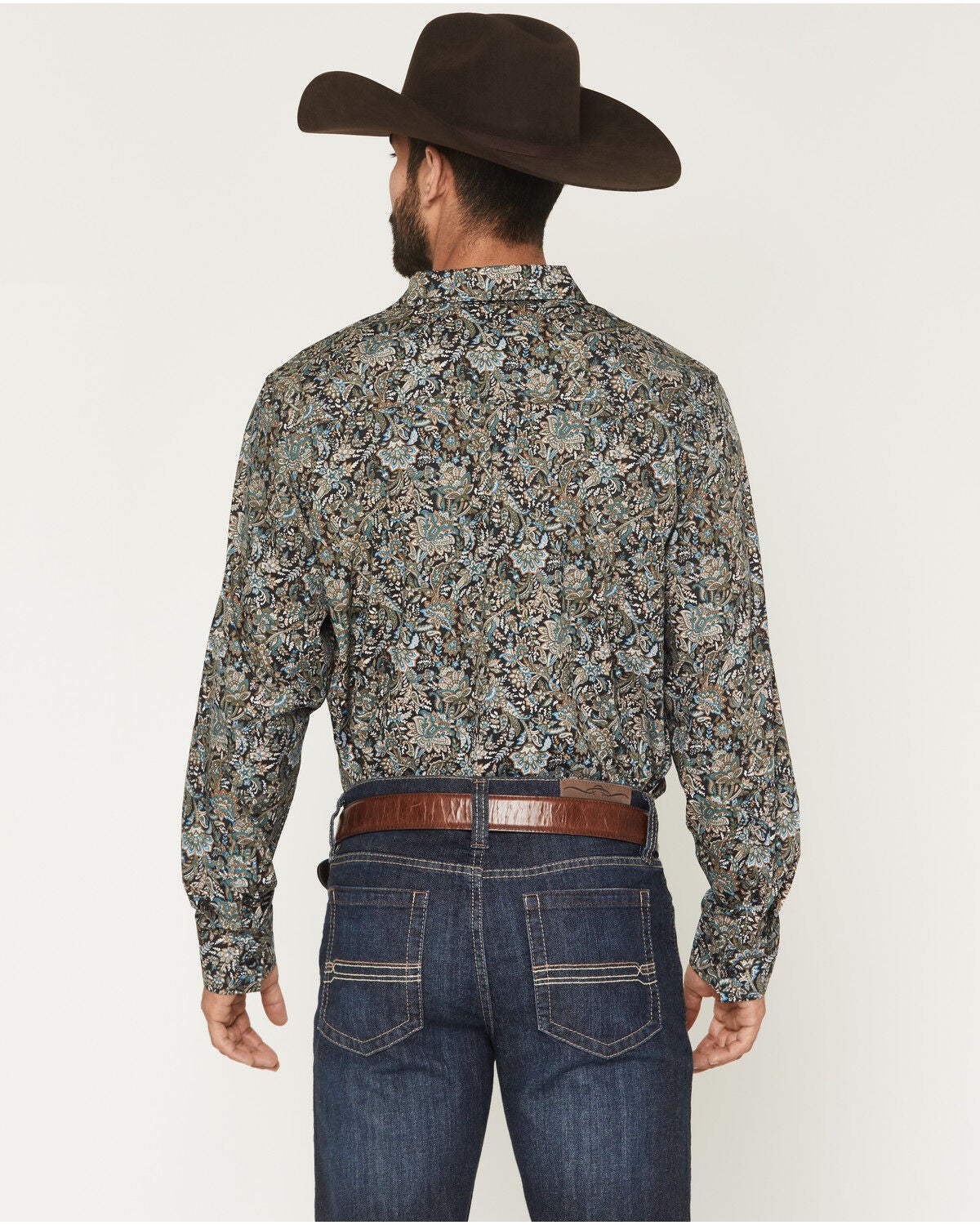 Image #4 - Gibson Trading Co Men's Last Call Paisley Print Long Sleeve Butt-Down Western Shirt, Black, hi-res