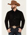 Image #1 - Cody James Men's Solid Treadstone Long Sleeve Snap Western Shirt , Black, hi-res