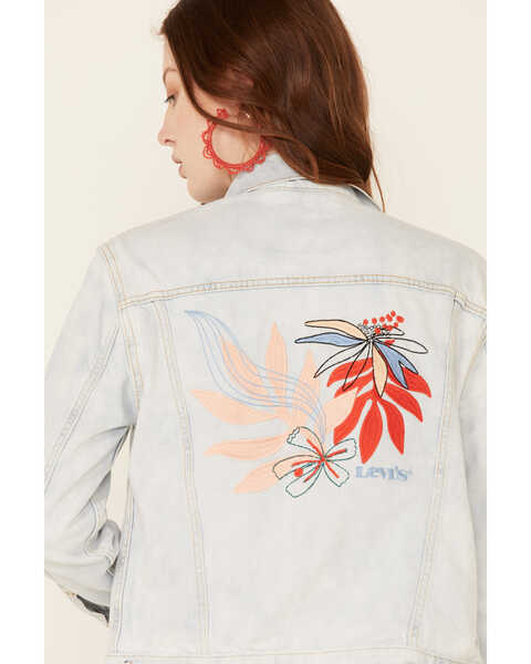 Levi's Women's Light Wash Floral Embroidered Ex-Boyfriend Denim Trucker  Jacket | Boot Barn
