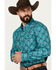 Image #2 - Rock & Roll Denim Men's Southwestern Print Ripstop Long Sleeve Snap Performance Western Shirt, , hi-res