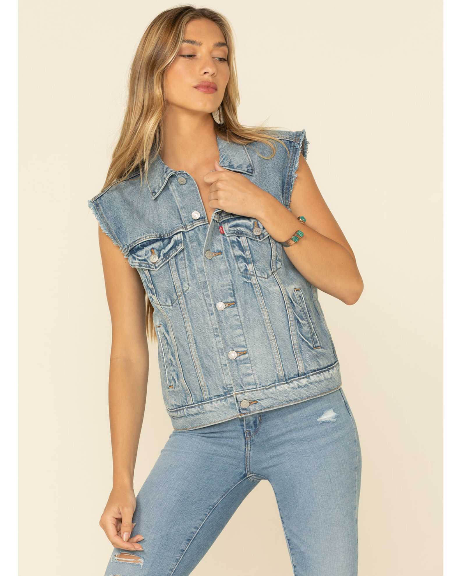 Levis Women's Free Spirited Light Denim Vest | Boot Barn