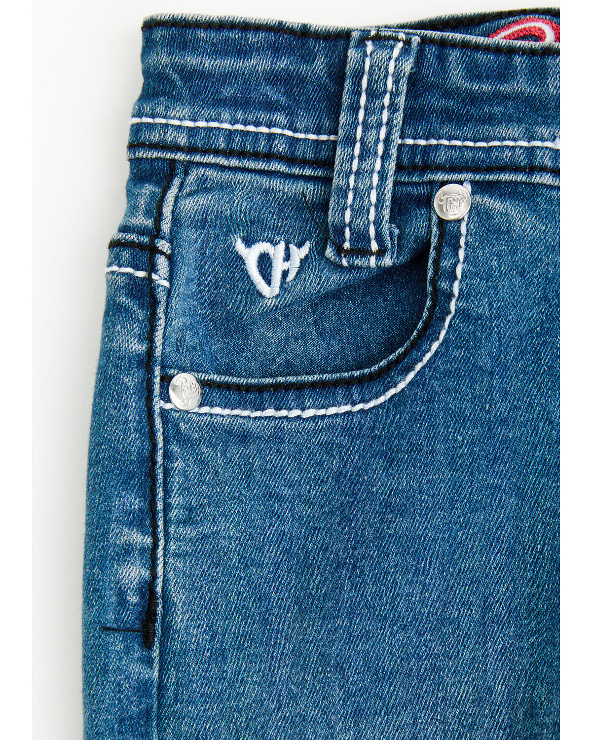 Image #2 - Cowgirl Hardware Toddler Girls' Medium Wash Running Horse Embroidered Bootcut Stretch Denim Jeans, Medium Wash, hi-res