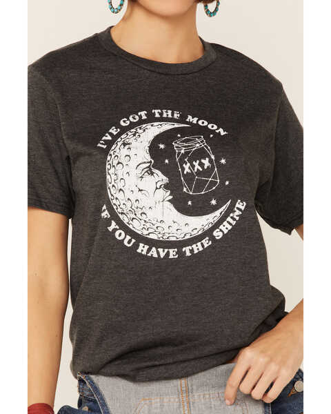 American Highway Women's Short Sleeve Charcoal Gray We Got the Moon if You Have the Shine T-Shirt , Charcoal, hi-res