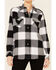 Wrangler Women's Buffalo Plaid Print Long Sleeve Snap Western Flannel Shirt , Black/white, hi-res