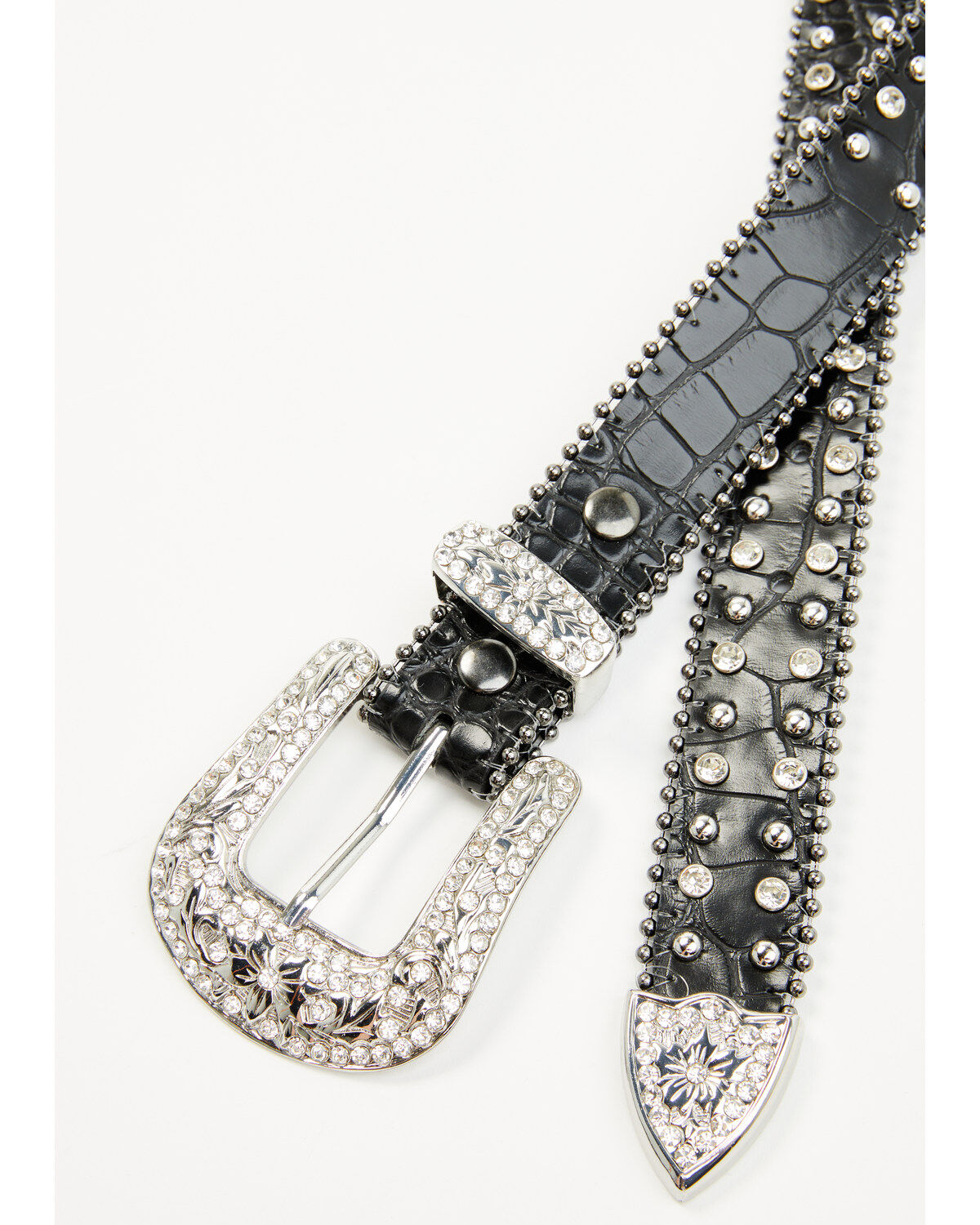 Image #2 - Shyanne Girls' Embellished Bling Belt, Black, hi-res