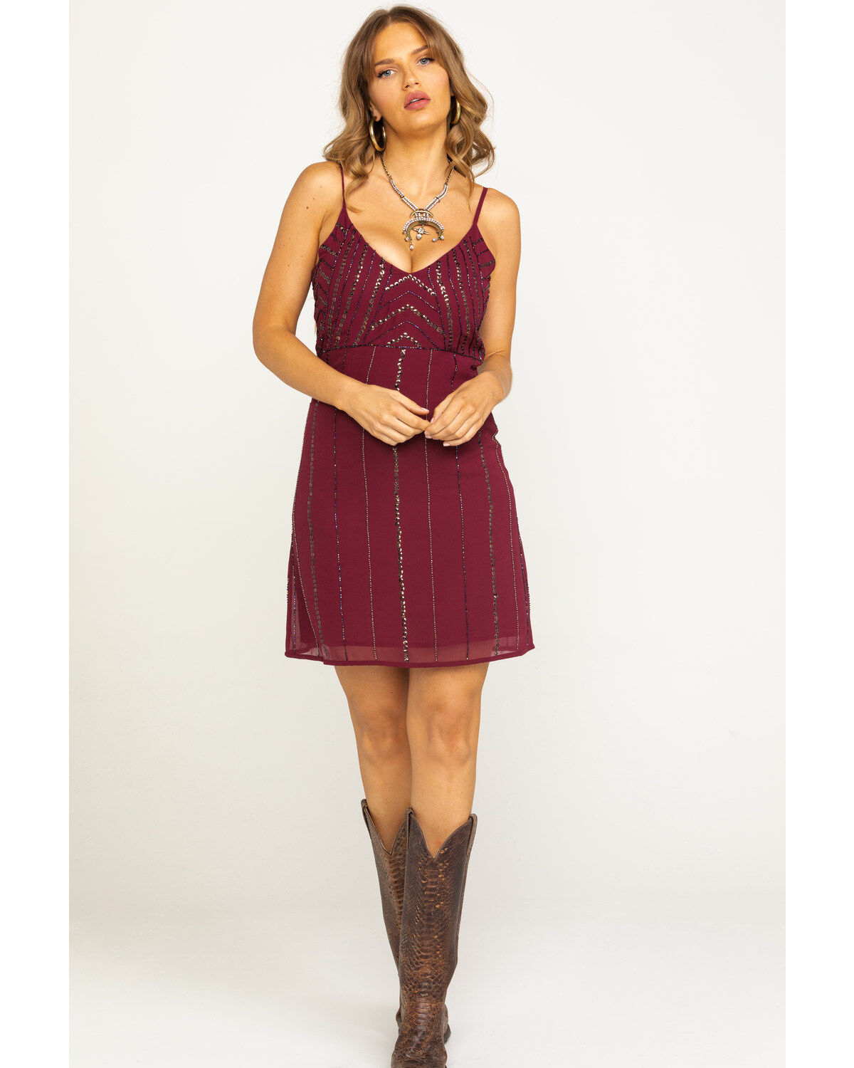 sequin dress with cowboy boots