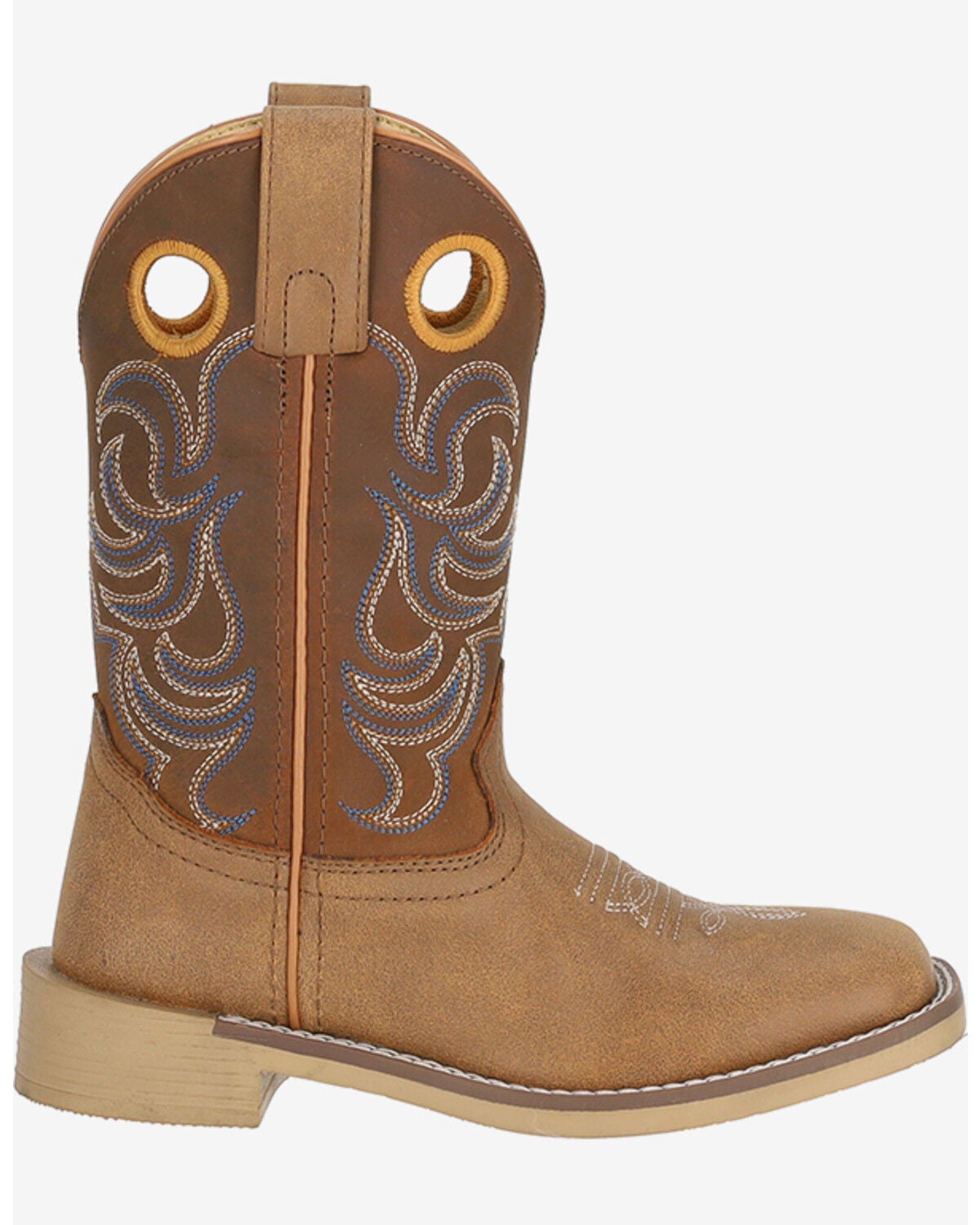 Image #2 - Smoky Mountain Boys' Owen Western Boots - Broad Square Toe, Brown, hi-res