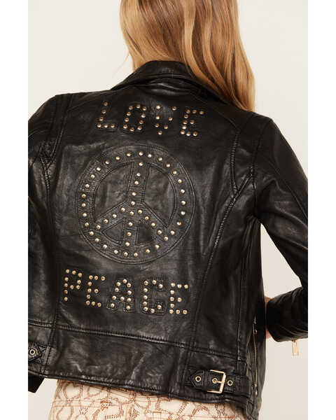 invoer dagboek Benodigdheden Mauritius Women's Love and Peace Amsterdam Leather Jacket | Boot Barn