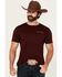 Image #2 - Cody James Men's Wanted Paper Short Sleeve Graphic T-Shirt, Burgundy, hi-res