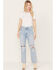 Image #1 - Wrangler Women's Bad Intentions Wild West 603 Destructed Straight Jeans, Blue, hi-res
