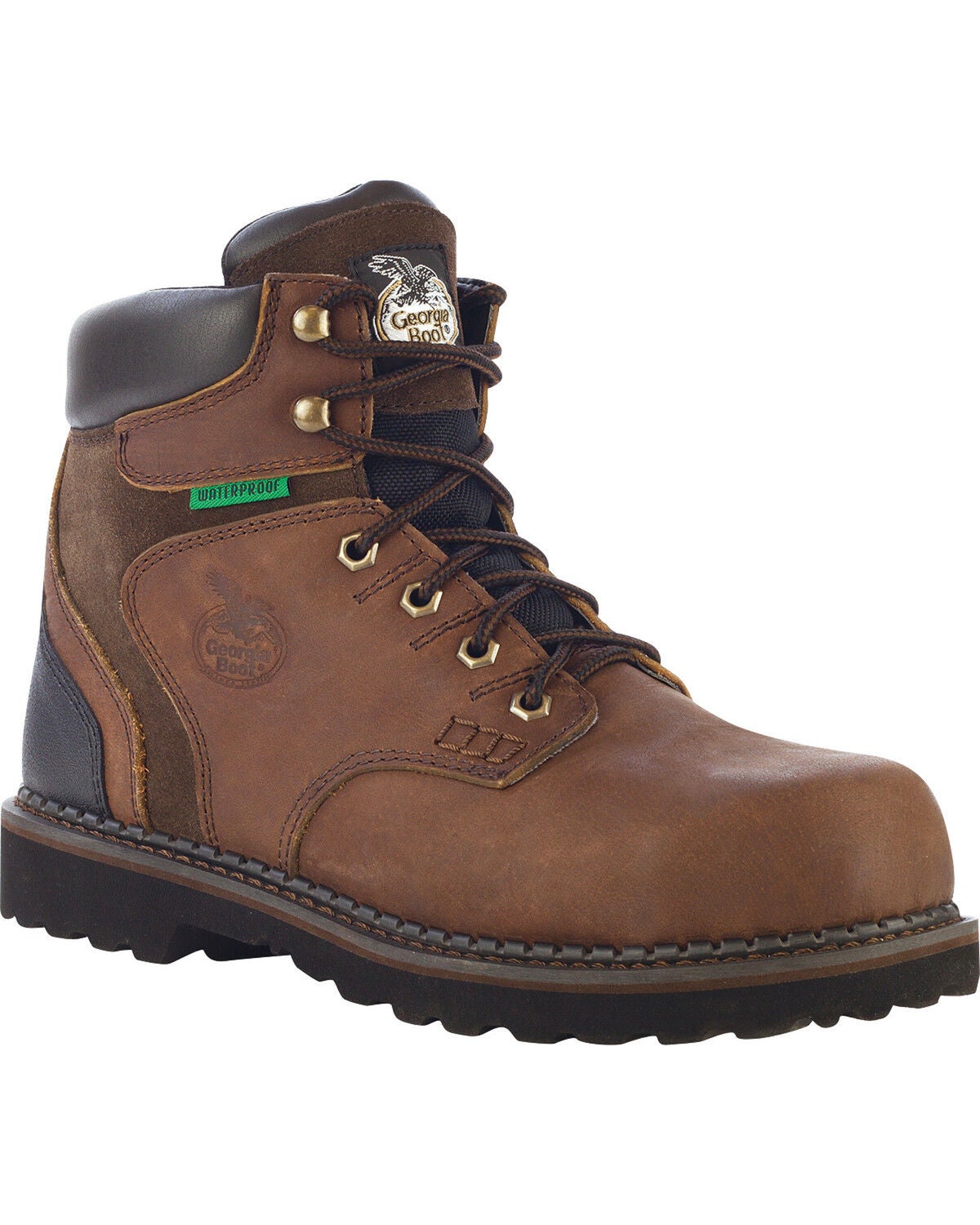 Georgia Men's Steel Toe Waterproof Brookville Work Boots, Dark Brown, hi-res
