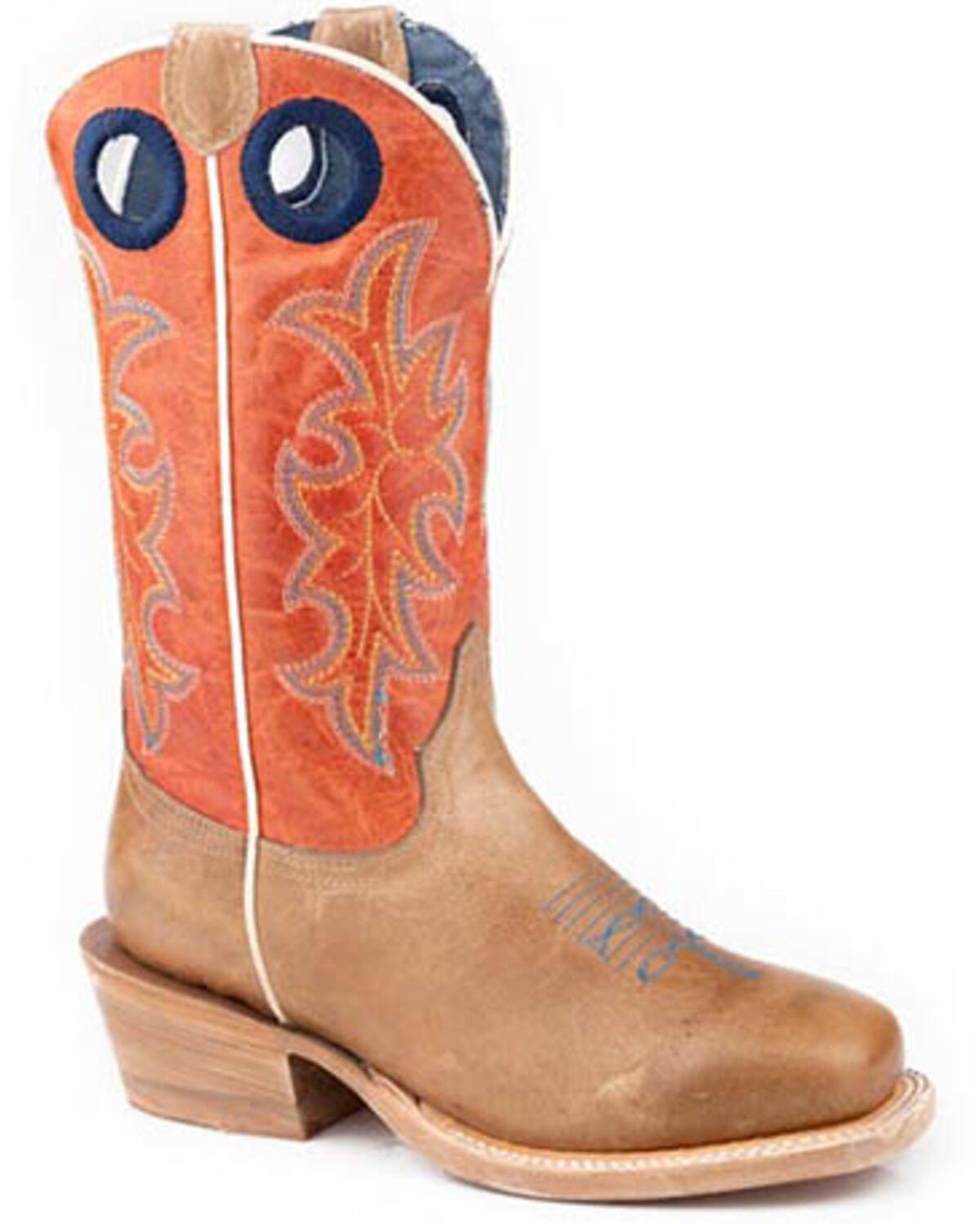 Roper Little Boys' Ride 'Em Cowboy Western Boots - Square Toe, Tan, hi-res