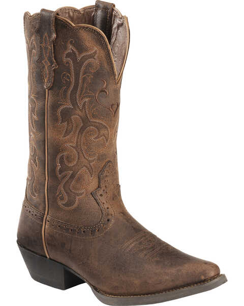 Image #1 - Justin Stampede Women's McKayla Tan Cowgirl Boots - Snip Toe, , hi-res