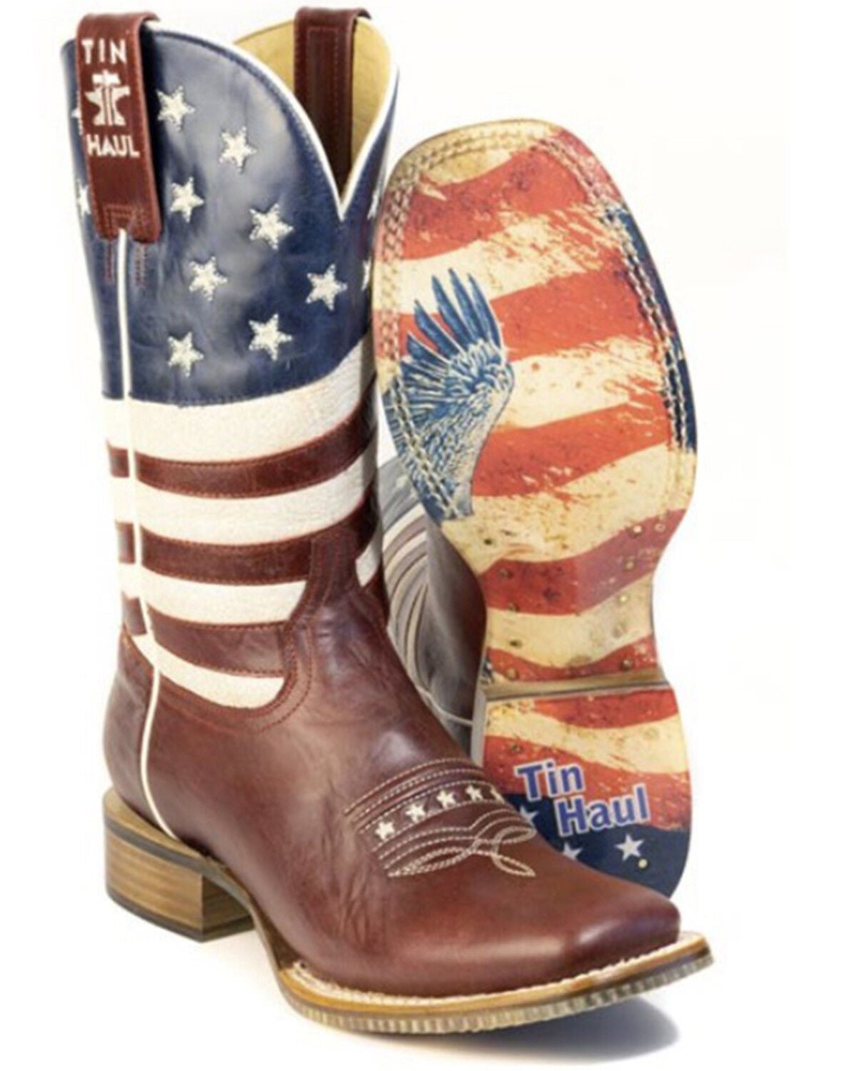 Image #2 - Tin Haul Women's America 250 USA 1776-2026 Western Boots - Broad Square Toe, Red, hi-res