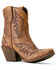 Image #1 - Ariat Women's Chandler Distressed Western Booties - Snip Toe, Brown, hi-res