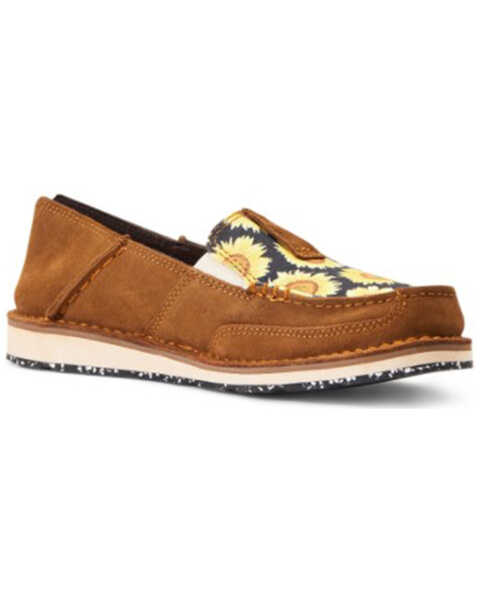 Ariat Women's Field Of Sun Cruiser Shoes - Moc Toe, Brown, hi-res