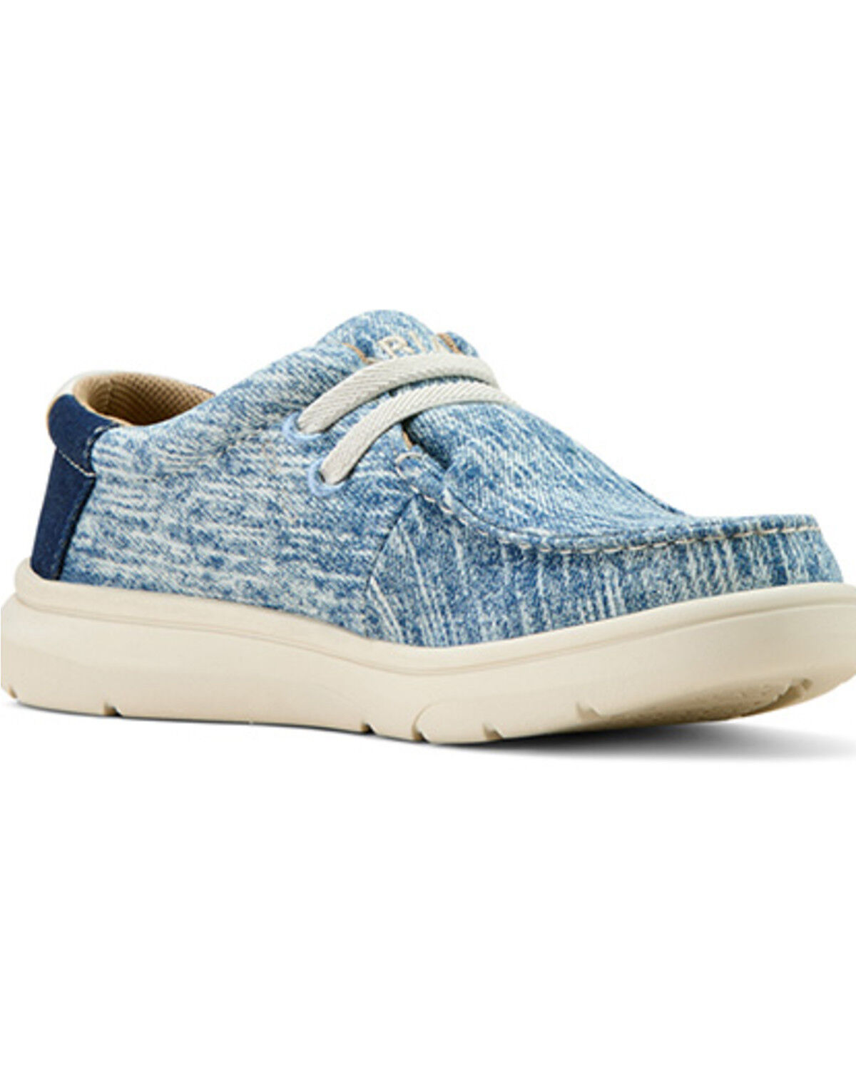 Image #1 - Ariat Boys' Washed Denim Hilo Casual Shoes - Moc Toe, Blue, hi-res