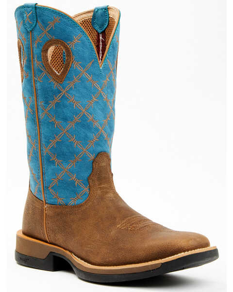 Twisted X Men's 12" Tech Western Performance Boots - Broad Square Toe, Blue, hi-res