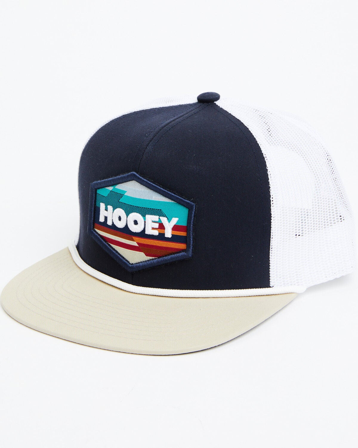 Image #1 - Hooey Men's Serape Patch Trucker Cap, Navy, hi-res