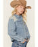 Image #3 - Cleo + Wolf Women's Medium Wash Cropped Denim Shirt, Medium Wash, hi-res