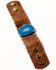 Shyanne Women's Monument Valley Blue Agate Leather Cuff Bracelet, Brown, hi-res