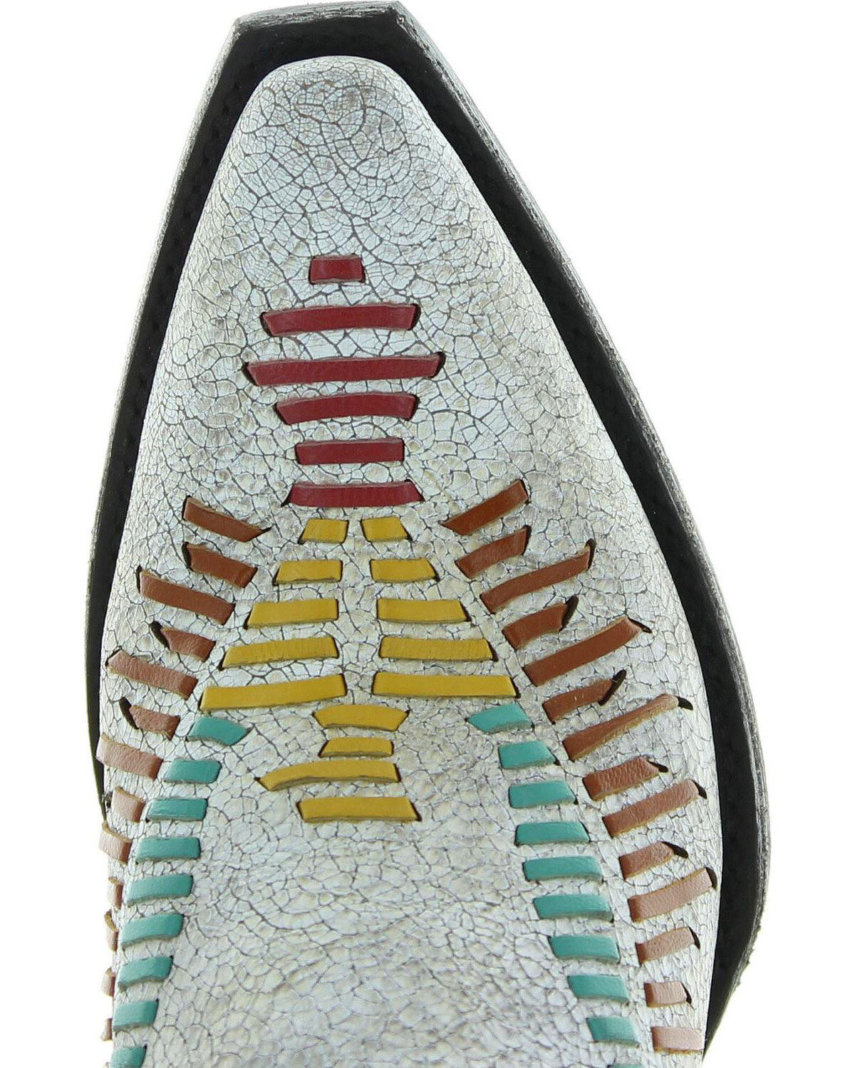 Image #4 - Old Gringo Women's Harper Hand Woven Western Boots - Snip Toe, White, hi-res
