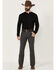 Image #1 - Wrangler Men's Tough Comfort Slim Straight Cowboy Cut Canvas Jeans - Tall, Dark Grey, hi-res