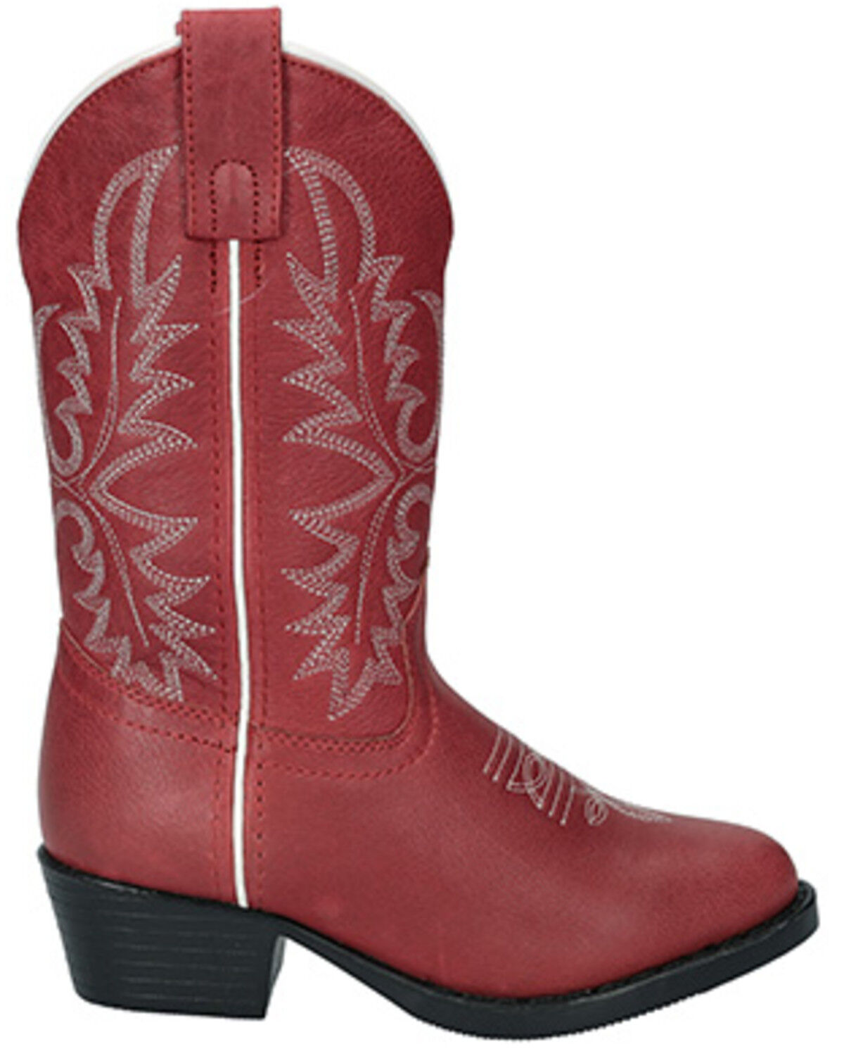 Image #2 - Smoky Mountain Girls' Denver Western Boots - Round Toe, Red, hi-res