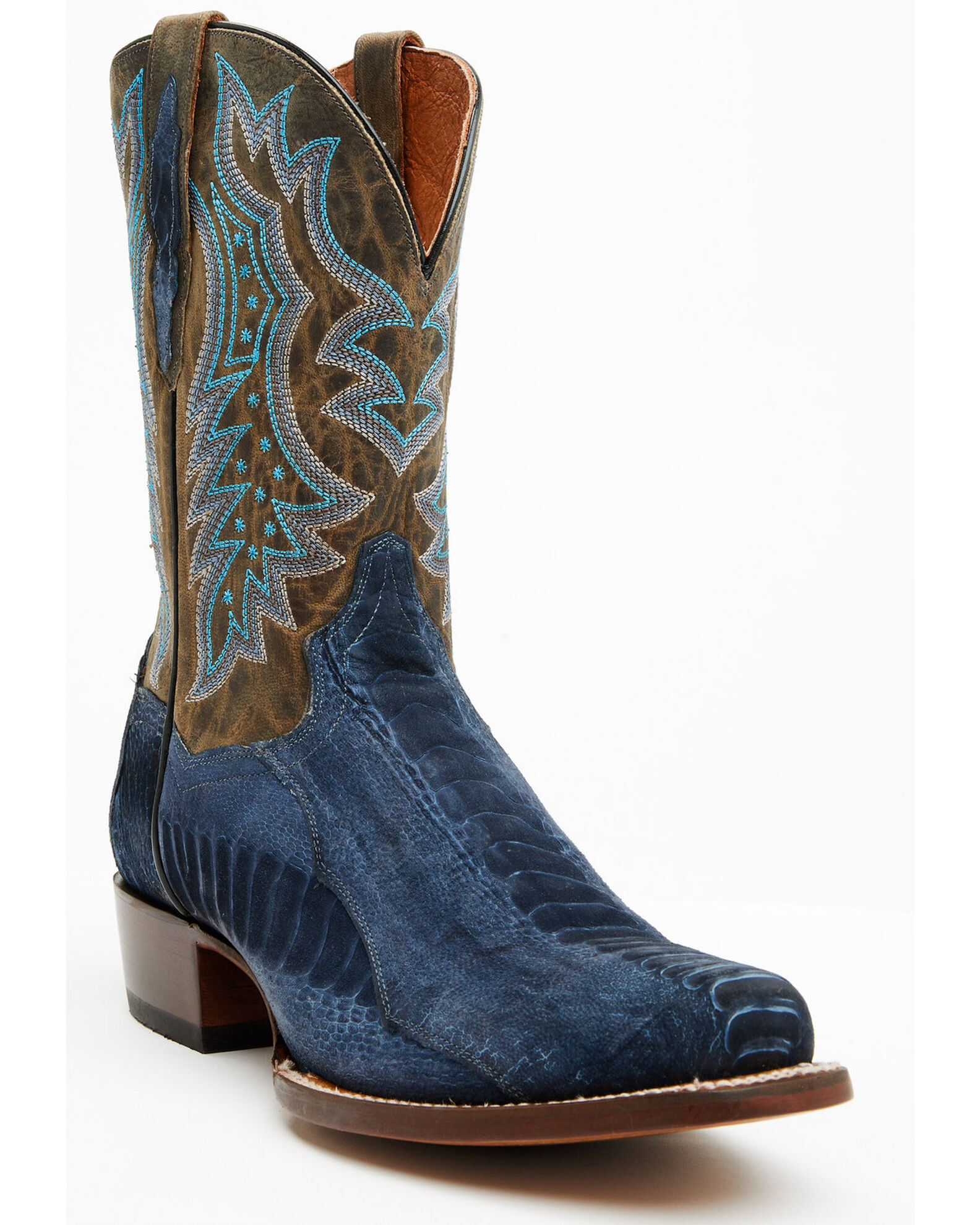 Dan Post Men s 11 Exotic Ostrich Leg Western Boots Square Toe Boot Barn