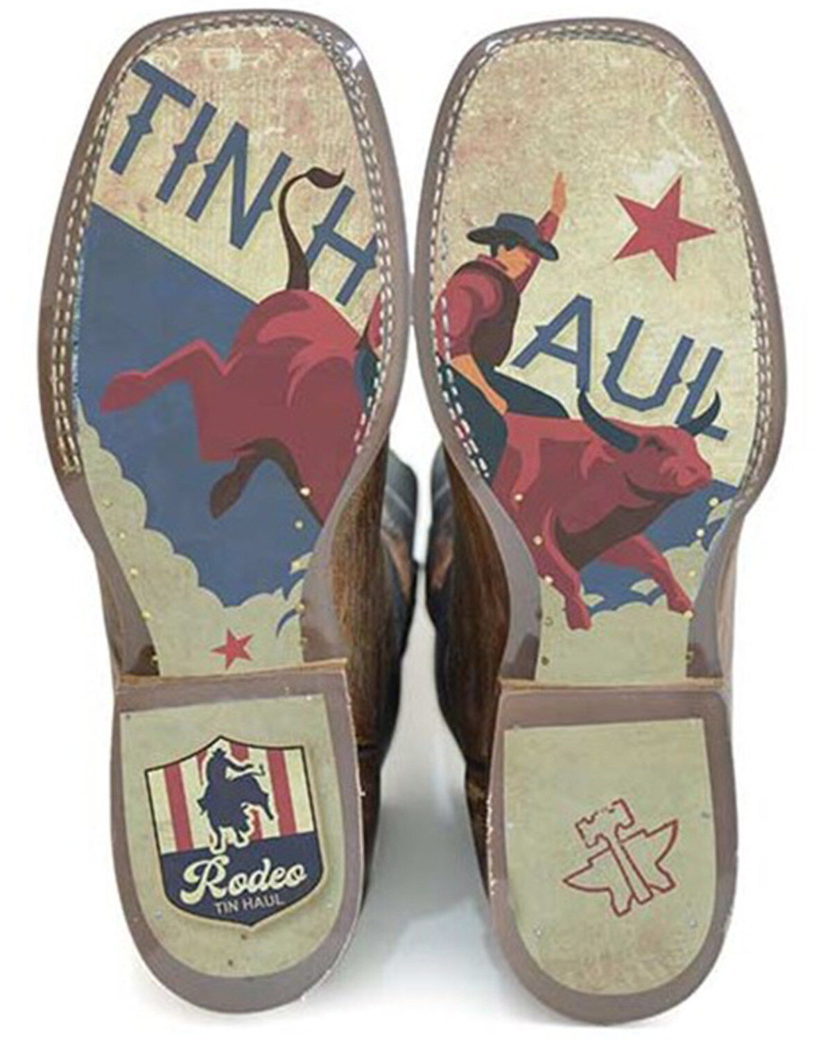 Image #2 - Tin Haul Men's Wickered Bull Rider Sole Braided Western Boots - Broad Square Toe, Multi, hi-res